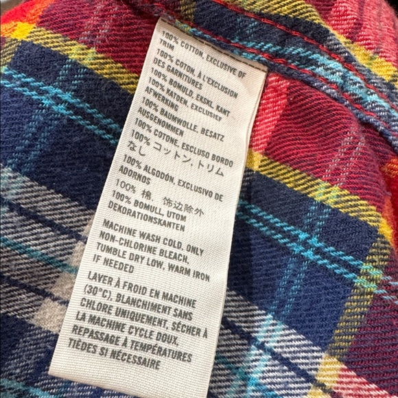 Hollister VINTAGE Red Flannel Plaid Button-Up Top - Picture 9 of 11